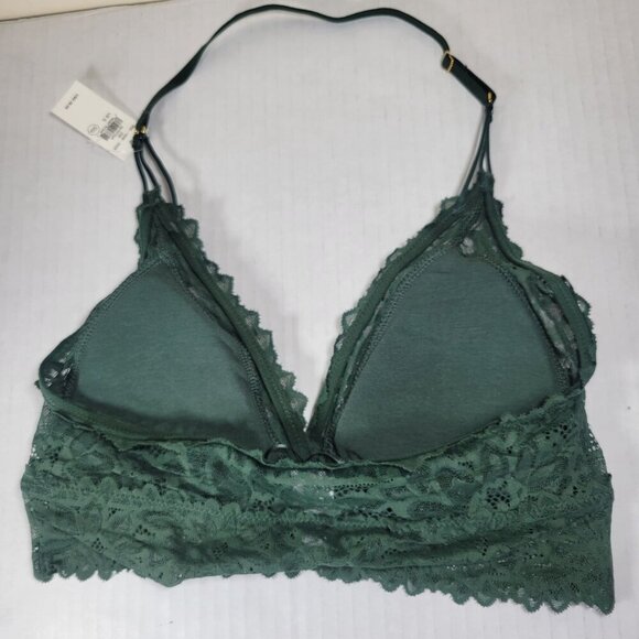 2 Aeries Women Green Floral Lace & Ribbed Bralettes Size Large - Picture 6 of 16